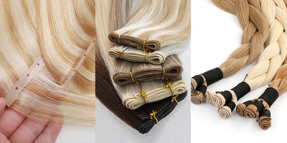 Pose de trames machine sur toute la rangée, démontrant une augmentation instantanée du volume capillaire avec un aspect naturel et sans couture.