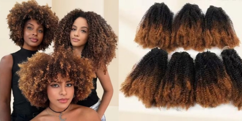 Ombre curly hair extension 800