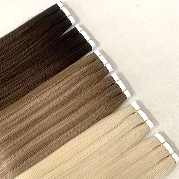 Virgin Human Hair Silky Straight Double Drawn Invisible Long Tape PU Weft 