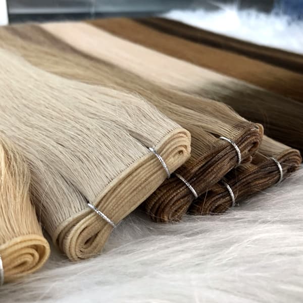 Double Drawn Hand Tied Weft European Human Hair Genius Weft